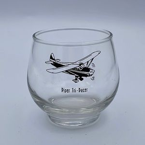 Piper Tri Pacer etched small glass candle holder